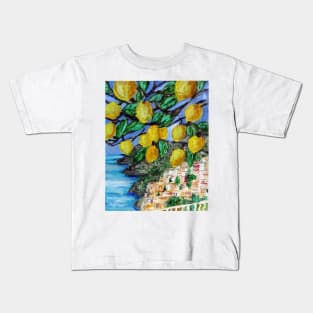 Amalfi Coast With Lemon Tree Kids T-Shirt